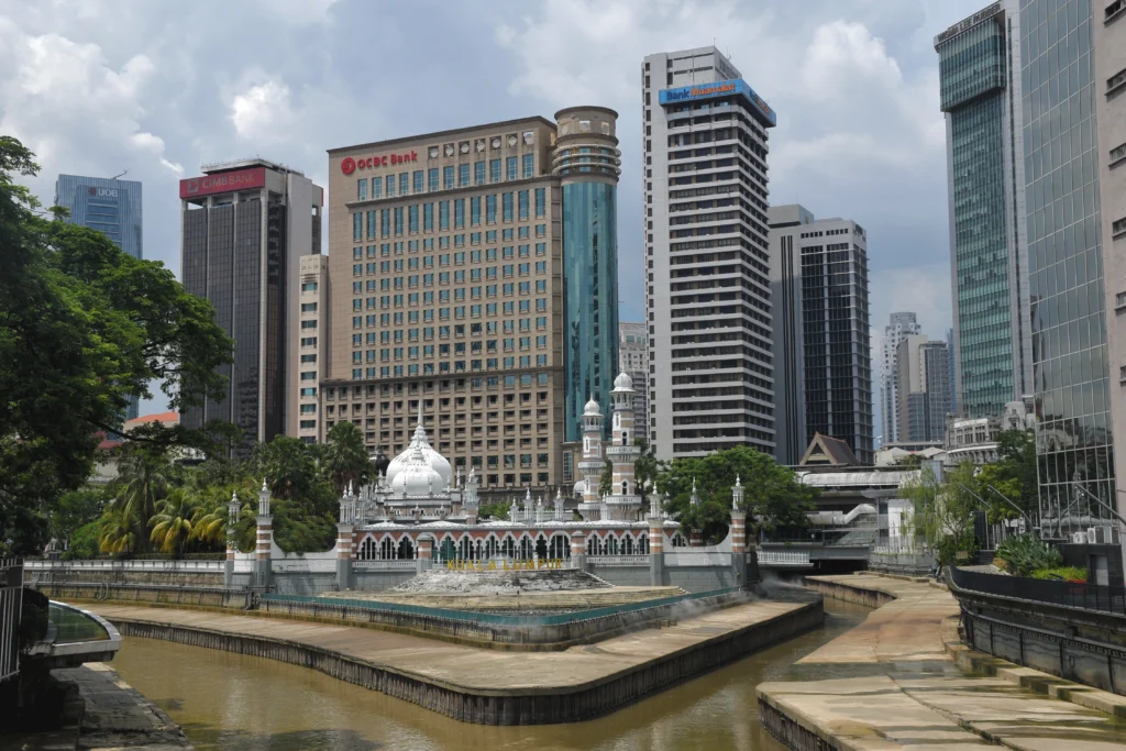 Masjid Jamek at the confluence of Kelang and Gombak rivers